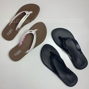 (2 Pairs) FLOJOS Women's Memory Foam Sandals Flip-flops, Size 9